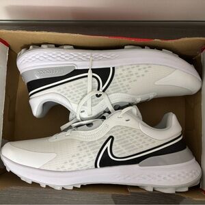 Nike React White and Black Golf Sneakers